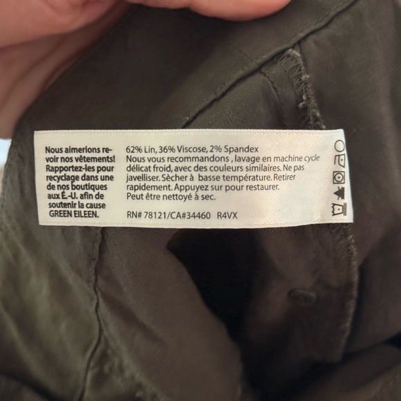 Eileen Fisher Brown Tan Linen Blend Cargo Pants Joggers size 4 EUC - Picture 7 of 9